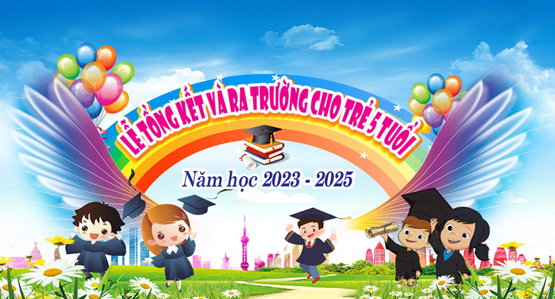 mẫu phông nền lễ tốt nghiệp trường mầm non