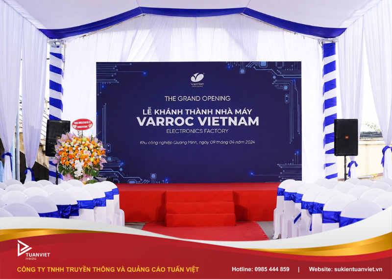 thiết kế backdrop lễ khánh thành