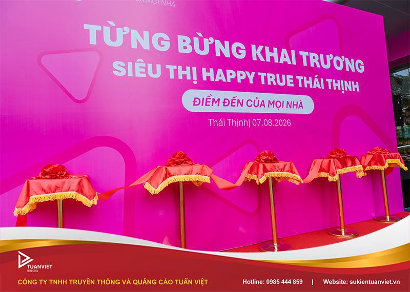 sự kiện khai trương siêu thị happy true