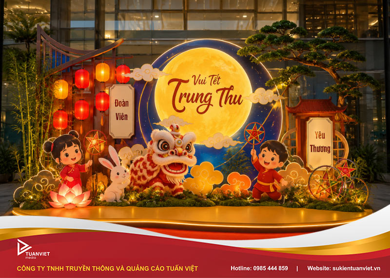 tiểu cảnh trang trí đêm hội trăng rằm