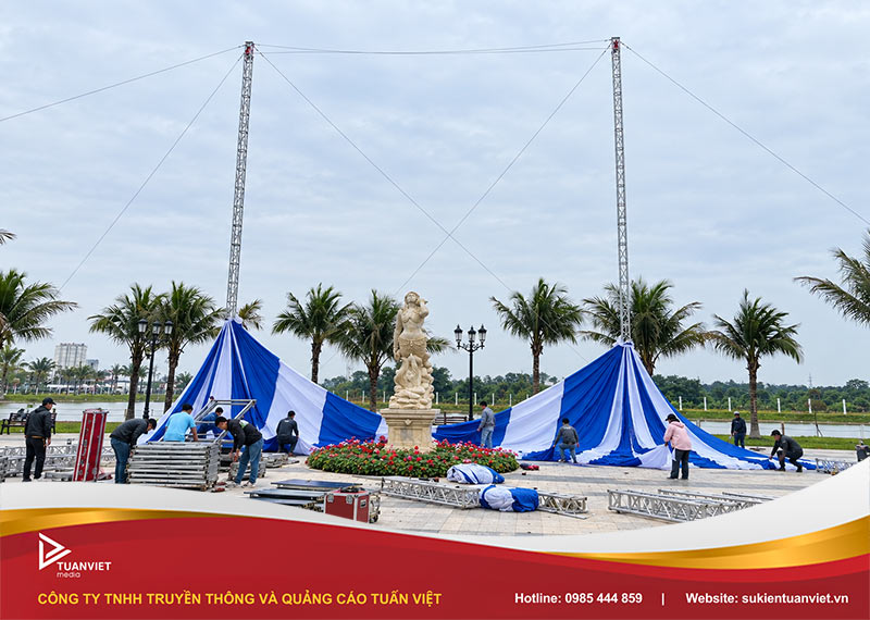 thi công dù che sự kiện