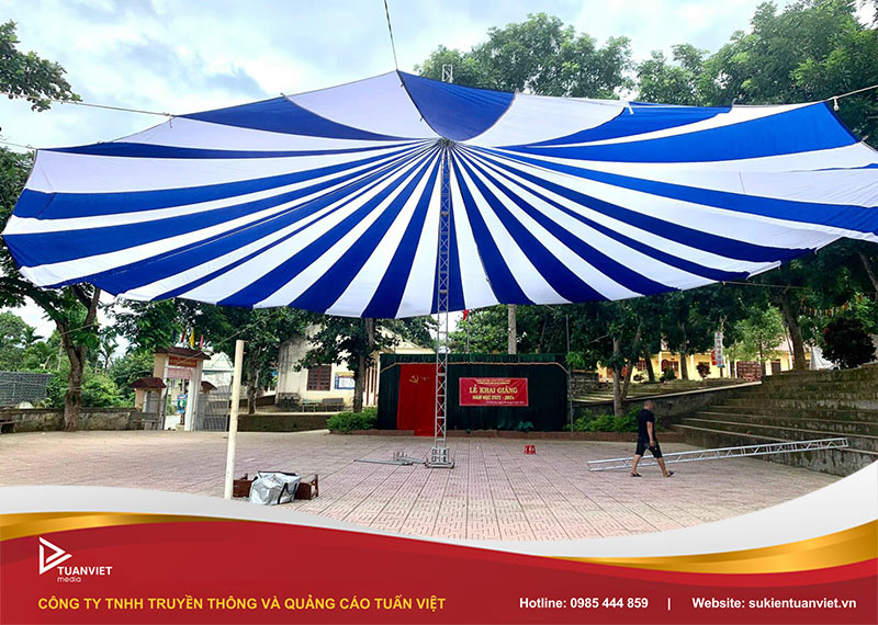 setup dù tròn sự kiện