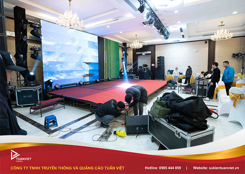 quy trình setup hệ thống âm thanh ánh sáng