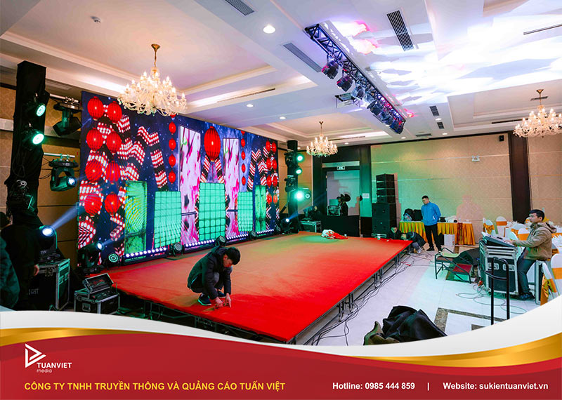 quy trình setup hệ thống âm thanh ánh sáng sự kiện