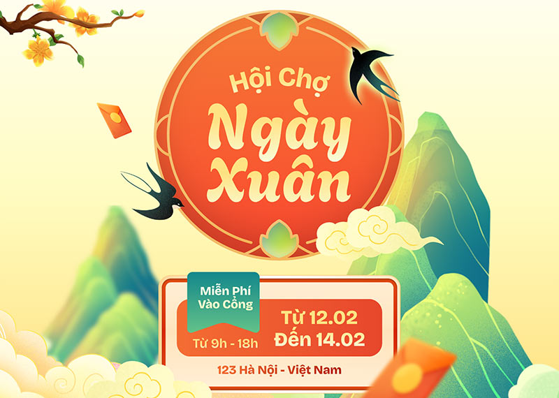 backdrop hội chợ