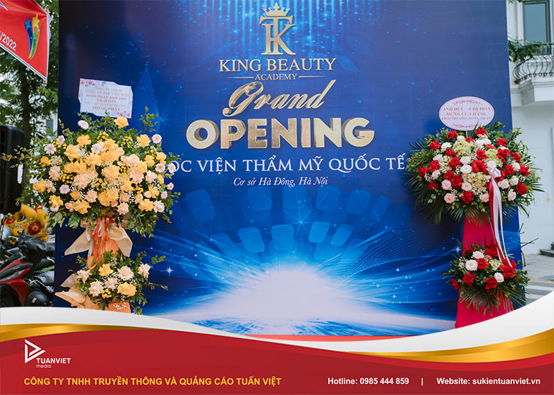 concept backdrop khai trương spa
