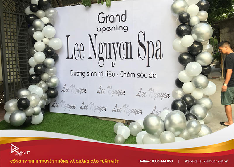 hình ảnh backdrop khai trương spa