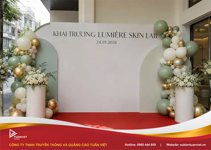 hình ảnh backdrop khai trương spa