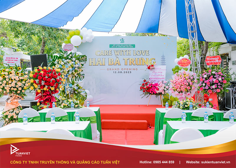 mẫu backdrop khai trương spa đẹp