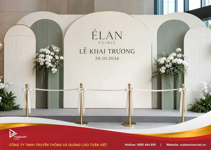 dịch vụ thiết kế backdrop khai trương spa