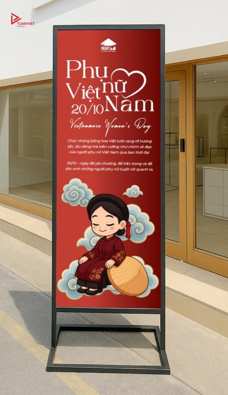 các mẫu standee 20/10 đẹp