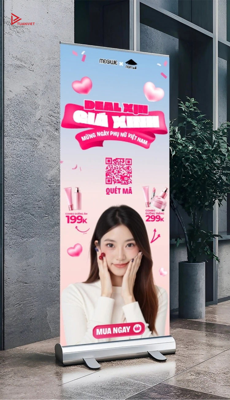 mẫu standee 20/10 cho doanh nghiệp
