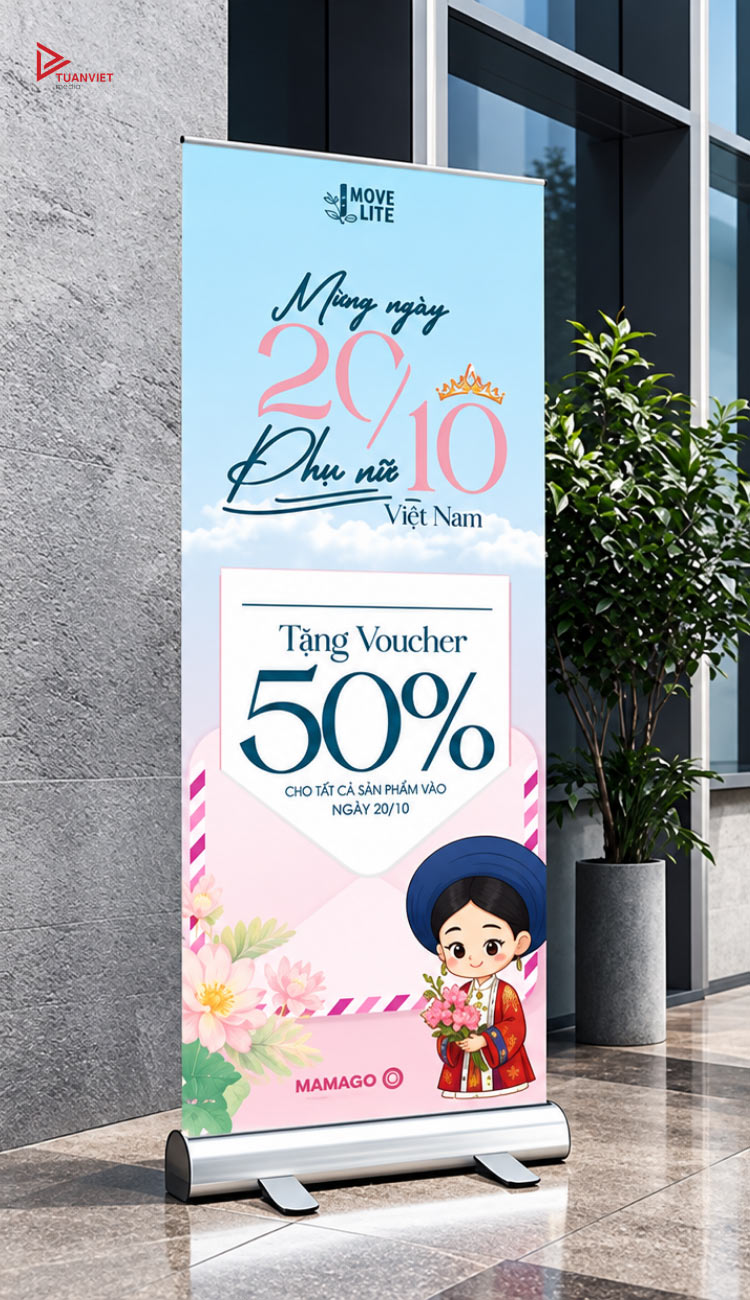 mẫu standee 20/10 mới nhất